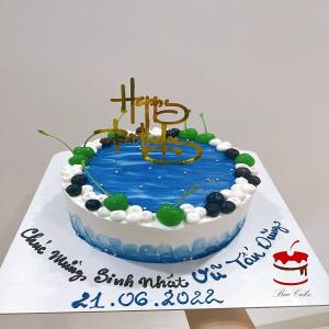 Bánh Kem Xanh Pastel Cherry Xanh Việt Quất - MK137